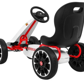 Abarth Pedalni Go Kart Za Djecu Bijeli + Eva Kotači + Ručna Kočnica + Slobodni Hod 5