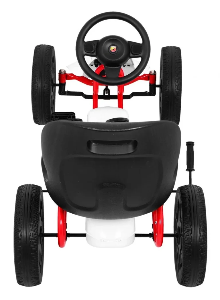 Abarth Pedalni Go Kart Za Djecu Bijeli + Eva Kotači + Ručna Kočnica + Slobodni Hod 7