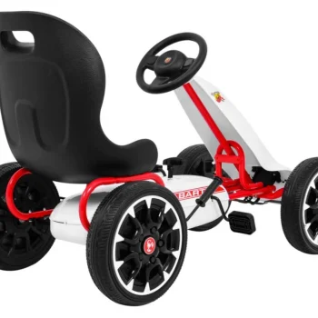 Abarth Pedalni Go Kart Za Djecu Bijeli + Eva Kotači + Ručna Kočnica + Slobodni Hod 8
