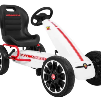 Abarth Pedalni Go Kart Za Djecu Bijeli + Eva Kotači + Ručna Kočnica + Slobodni Hod 9