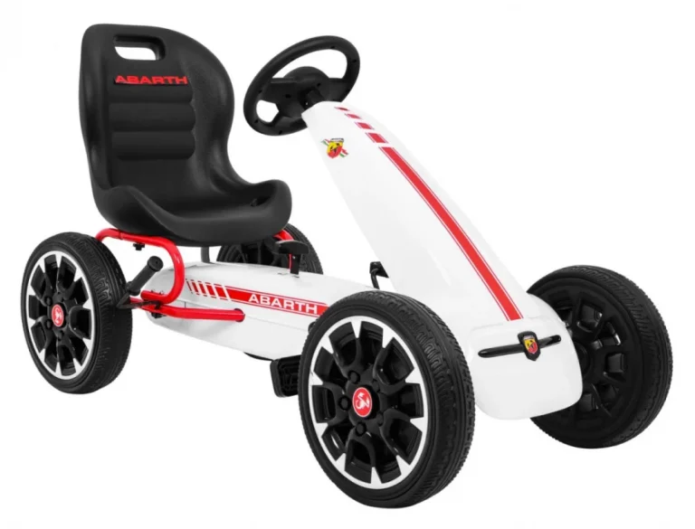 Abarth Pedalni Go Kart Za Djecu Bijeli + Eva Kotači + Ručna Kočnica + Slobodni Hod 9