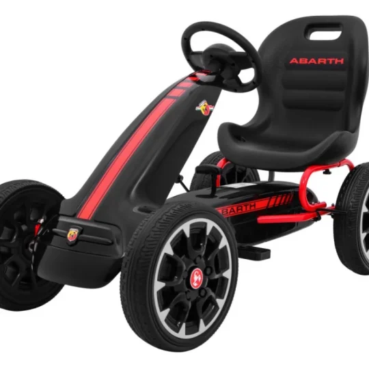 Abarth Pedalni Go Kart Za Djecu Crni + Eva Kotači + Ručna Kočnica + Slobodni Hod 1