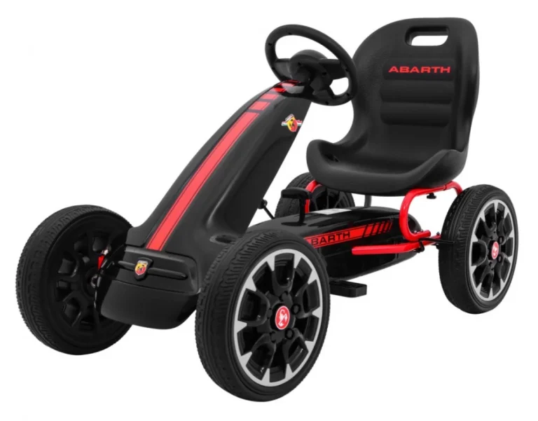 Abarth Pedalni Go Kart Za Djecu Crni + Eva Kotači + Ručna Kočnica + Slobodni Hod 1