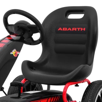 Abarth Pedalni Go Kart Za Djecu Crni + Eva Kotači + Ručna Kočnica + Slobodni Hod 11