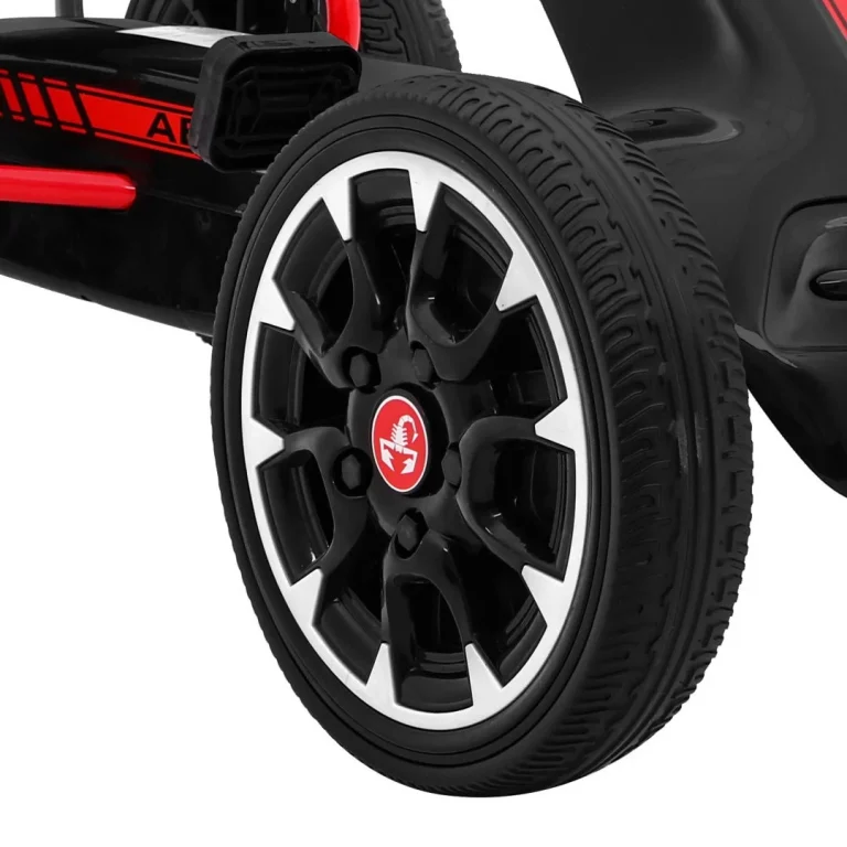 Abarth Pedalni Go Kart Za Djecu Crni + Eva Kotači + Ručna Kočnica + Slobodni Hod 12