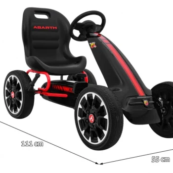 Abarth Pedalni Go Kart Za Djecu Crni + Eva Kotači + Ručna Kočnica + Slobodni Hod 2