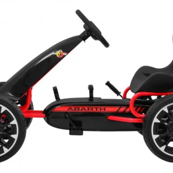 Abarth Pedalni Go Kart Za Djecu Crni + Eva Kotači + Ručna Kočnica + Slobodni Hod 4