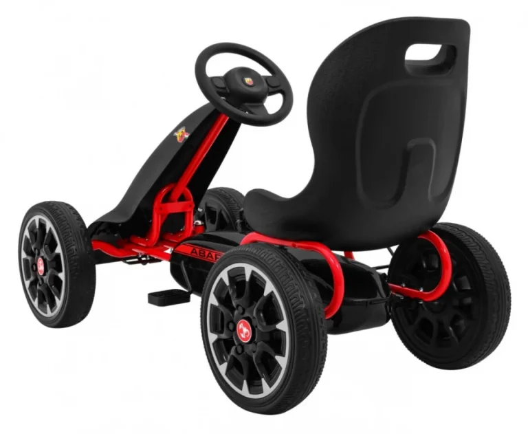 Abarth Pedalni Go Kart Za Djecu Crni + Eva Kotači + Ručna Kočnica + Slobodni Hod 5
