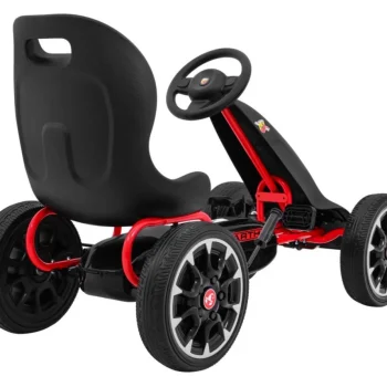 Abarth Pedalni Go Kart Za Djecu Crni + Eva Kotači + Ručna Kočnica + Slobodni Hod 8