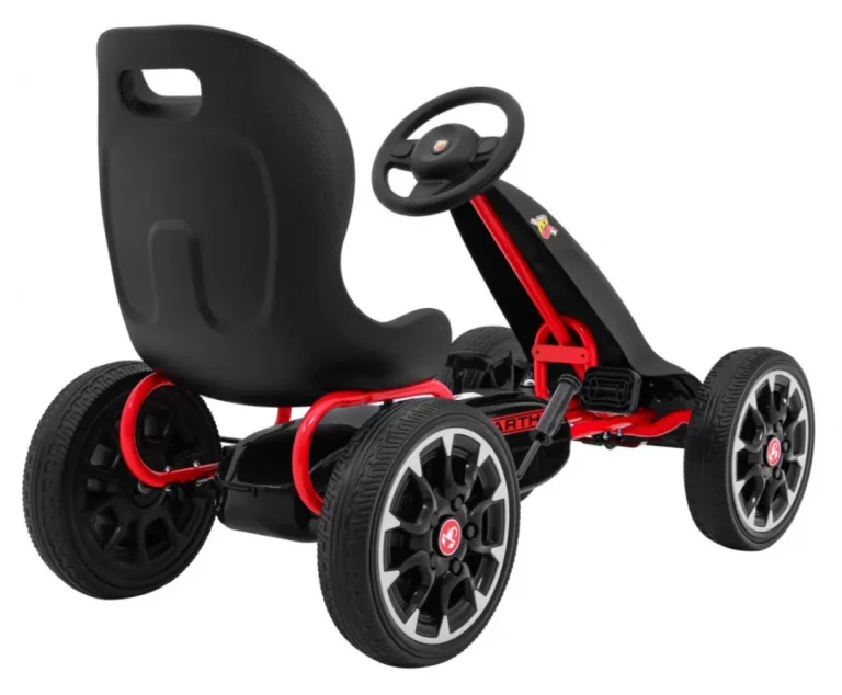 Abarth Pedalni Go Kart Za Djecu Crni + Eva Kotači + Ručna Kočnica + Slobodni Hod 8