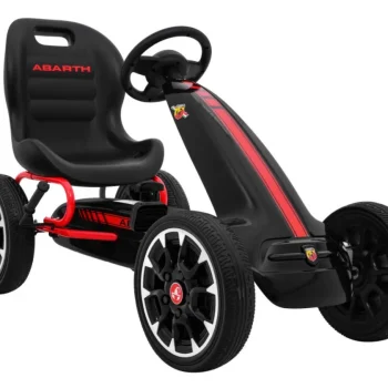 Abarth Pedalni Go Kart Za Djecu Crni + Eva Kotači + Ručna Kočnica + Slobodni Hod 9