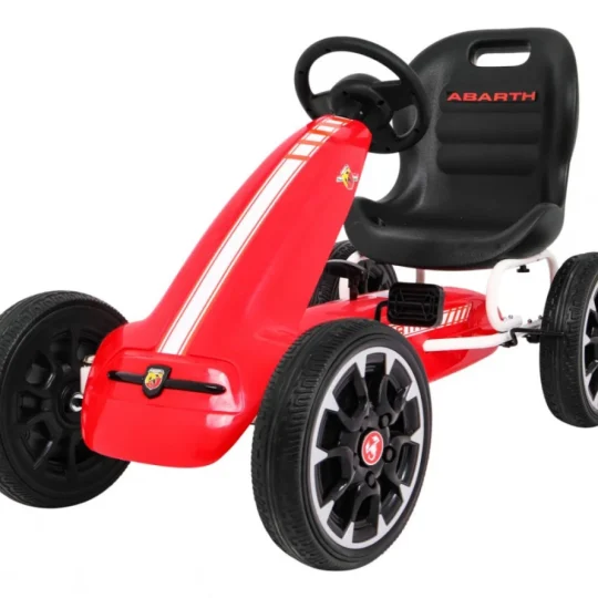 Abarth Pedalni Go Kart Za Djecu Crveni + Eva Kotači + Ručna Kočnica + Slobodni Hod 1