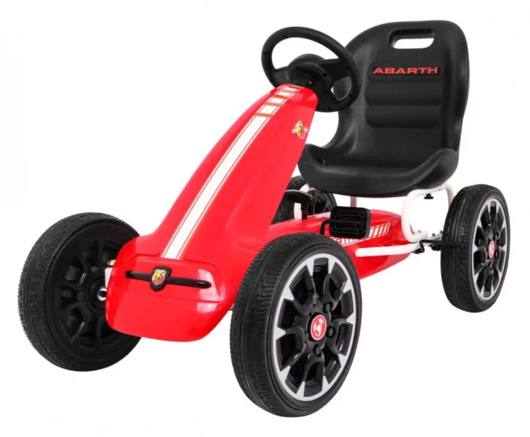 Abarth Pedalni Go Kart Za Djecu Crveni + Eva Kotači + Ručna Kočnica + Slobodni Hod 1