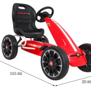 Abarth Pedalni Go Kart Za Djecu Crveni + Eva Kotači + Ručna Kočnica + Slobodni Hod 2
