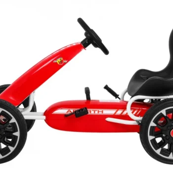 Abarth Pedalni Go Kart Za Djecu Crveni + Eva Kotači + Ručna Kočnica + Slobodni Hod 4