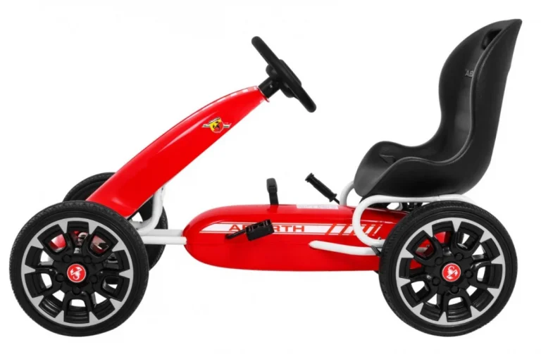 Abarth Pedalni Go Kart Za Djecu Crveni + Eva Kotači + Ručna Kočnica + Slobodni Hod 4