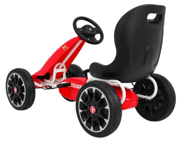 Abarth Pedalni Go Kart Za Djecu Crveni + Eva Kotači + Ručna Kočnica + Slobodni Hod 5