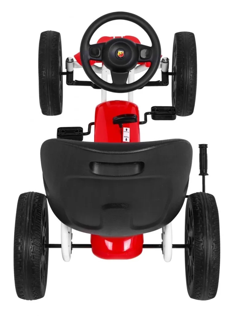 Abarth Pedalni Go Kart Za Djecu Crveni + Eva Kotači + Ručna Kočnica + Slobodni Hod 7