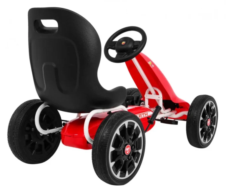 Abarth Pedalni Go Kart Za Djecu Crveni + Eva Kotači + Ručna Kočnica + Slobodni Hod 8