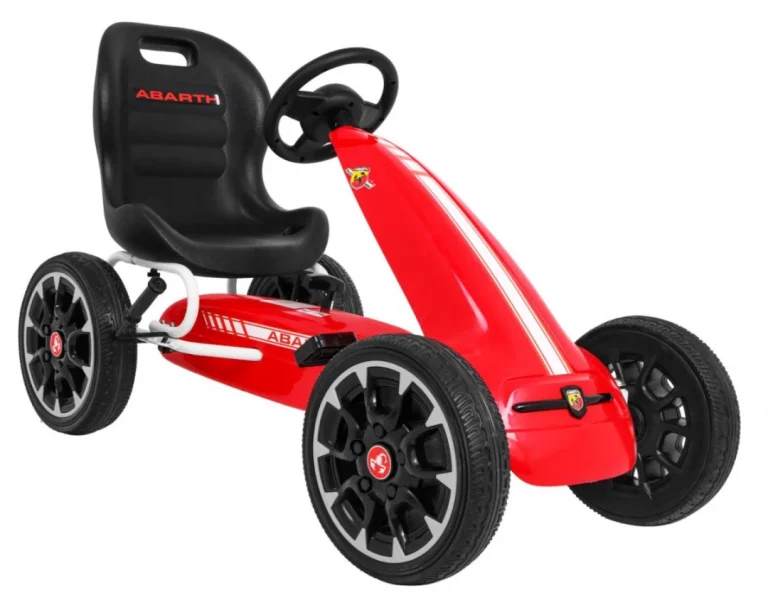 Abarth Pedalni Go Kart Za Djecu Crveni + Eva Kotači + Ručna Kočnica + Slobodni Hod 9
