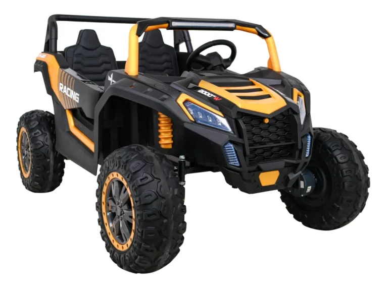 Atv Trkaća Kolica Za 2 Djece Zlatna + 4x4 Pogon + Daljinski Upravljač + Spori Start + Mp3 Led 10