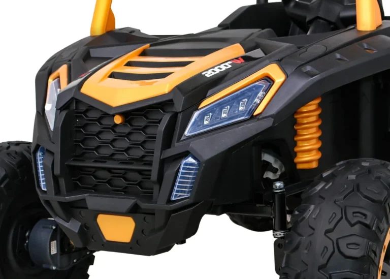 Atv Trkaća Kolica Za 2 Djece Zlatna + 4x4 Pogon + Daljinski Upravljač + Spori Start + Mp3 Led 12