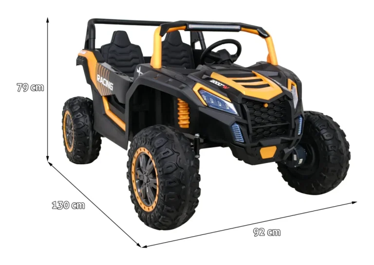 Atv Trkaća Kolica Za 2 Djece Zlatna + 4x4 Pogon + Daljinski Upravljač + Spori Start + Mp3 Led 2