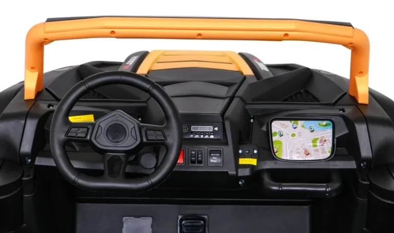 Atv Trkaća Kolica Za 2 Djece Zlatna + 4x4 Pogon + Daljinski Upravljač + Spori Start + Mp3 Led 7