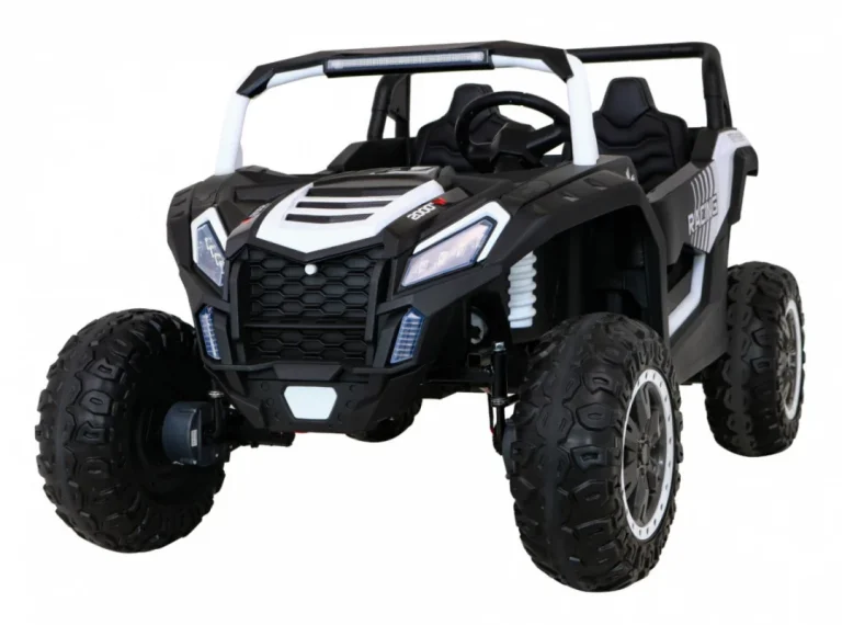 Atv Trkaći Buggy Za 2 Djece Bijeli + 4x4 Pogon + Daljinski Upravljač + Spori Start + Mp3 Led, Bijela 1