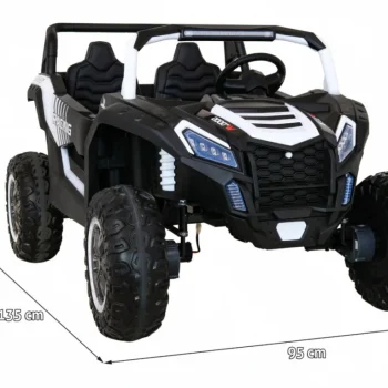 Atv Trkaći Buggy Za 2 Djece Bijeli + 4x4 Pogon + Daljinski Upravljač + Spori Start + Mp3 Led, Bijela 2