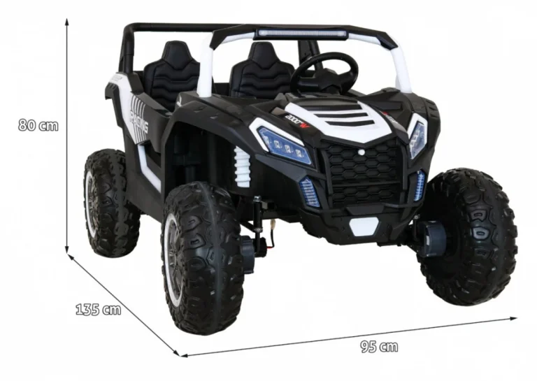 Atv Trkaći Buggy Za 2 Djece Bijeli + 4x4 Pogon + Daljinski Upravljač + Spori Start + Mp3 Led, Bijela 2