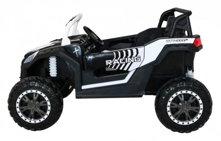 Atv Trkaći Buggy Za 2 Djece Bijeli + 4x4 Pogon + Daljinski Upravljač + Spori Start + Mp3 Led, Bijela 4