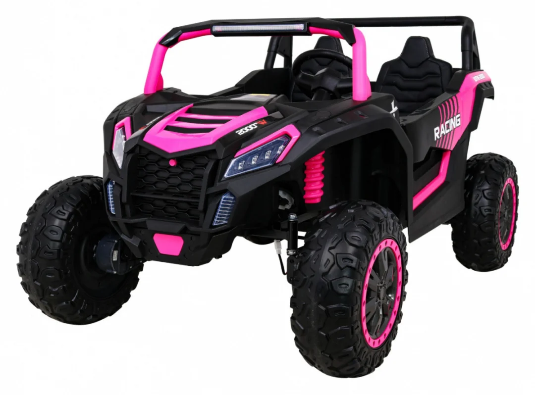 Atv Trkaći Buggy Za 2 Djece Roza + 4x4 Pogon + Daljinski Upravljač + Spori Start + Mp3 Led 1