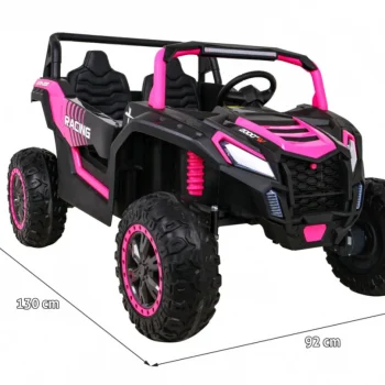Atv Trkaći Buggy Za 2 Djece Roza + 4x4 Pogon + Daljinski Upravljač + Spori Start + Mp3 Led 2