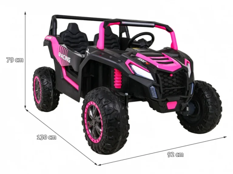 Atv Trkaći Buggy Za 2 Djece Roza + 4x4 Pogon + Daljinski Upravljač + Spori Start + Mp3 Led 2