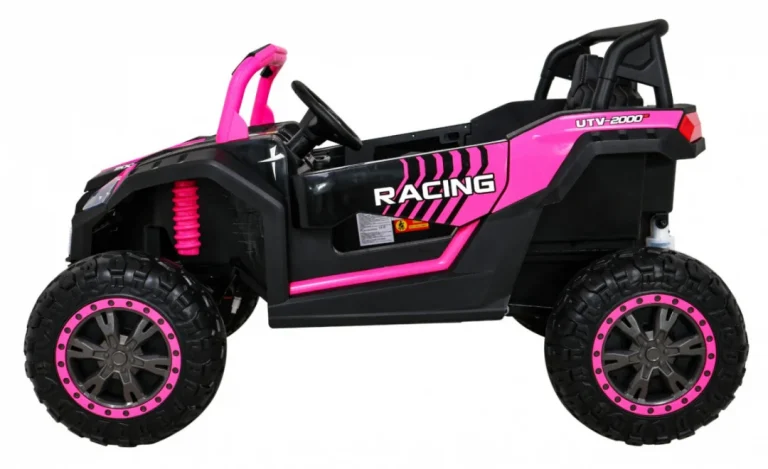 Atv Trkaći Buggy Za 2 Djece Roza + 4x4 Pogon + Daljinski Upravljač + Spori Start + Mp3 Led 4