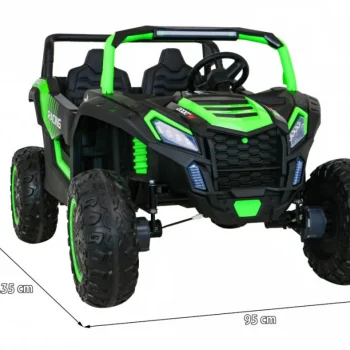 Atv Trkaći Buggy Za 2 Djece Zeleni + 4x4 Pogon + Daljinski Upravljač + Spori Start + Mp3 Led, Zelena 2