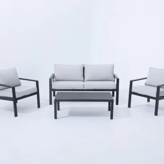 Aluminijski Vrtni Set Kauč + 2 Fotelje + Stolić 1