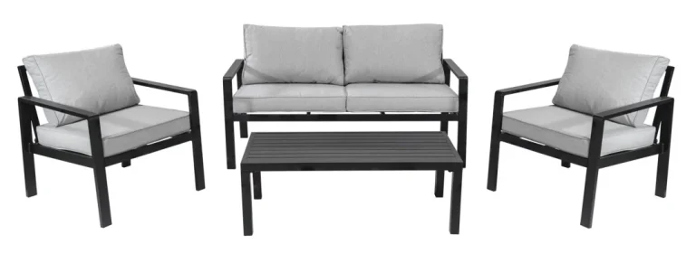 Aluminijski Vrtni Set Kauč + 2 Fotelje + Stolić 2