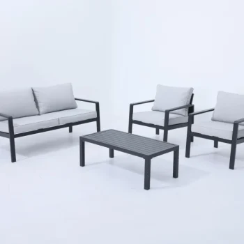 Aluminijski Vrtni Set Kauč + 2 Fotelje + Stolić 3