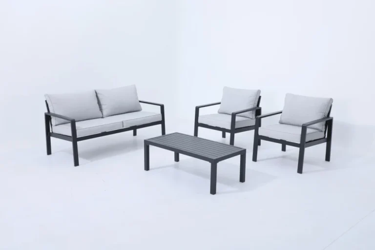 Aluminijski Vrtni Set Kauč + 2 Fotelje + Stolić 3