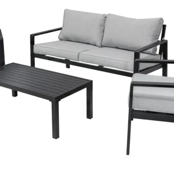 Aluminijski Vrtni Set Kauč + 2 Fotelje + Stolić 5