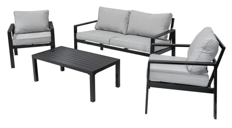 Aluminijski Vrtni Set Kauč + 2 Fotelje + Stolić 5