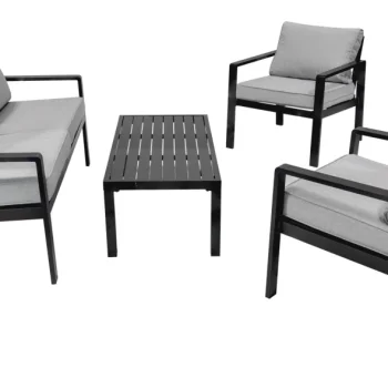 Aluminijski Vrtni Set Kauč + 2 Fotelje + Stolić 6