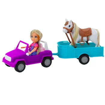 Ankiki Set: Auto S Prikolicom, Lutka I Konj 2