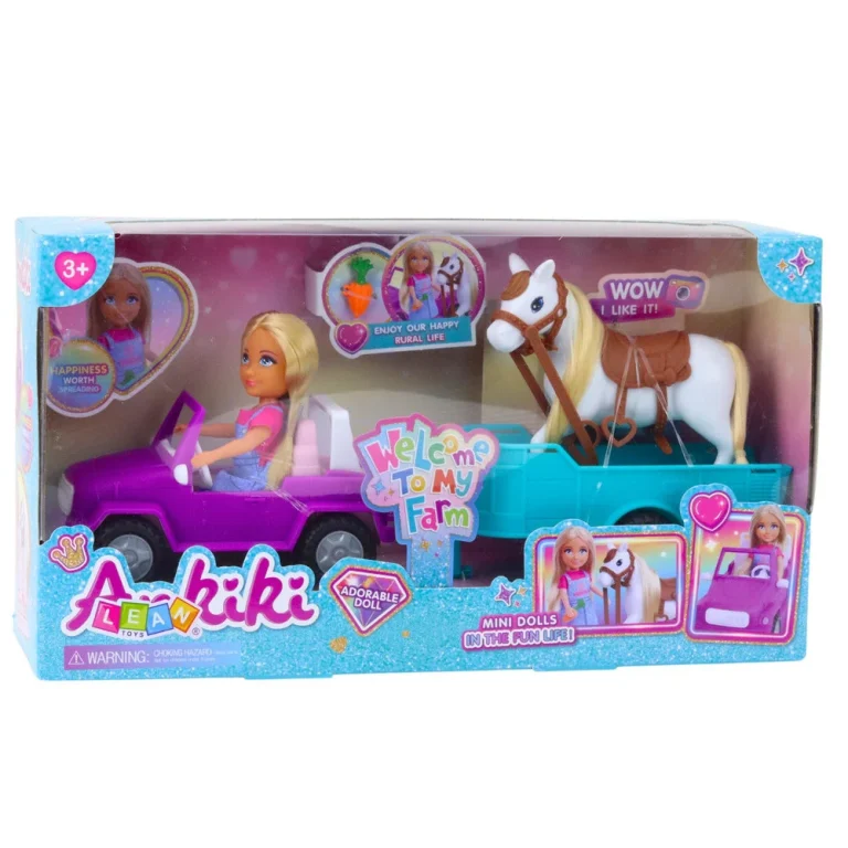 Ankiki Set: Auto S Prikolicom, Lutka I Konj 5