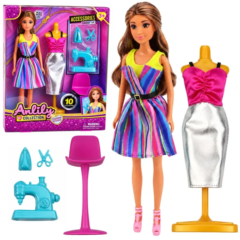 Anlily Clothes Designer Lutka Sa šivaćim Strojem, 30 Cm 1