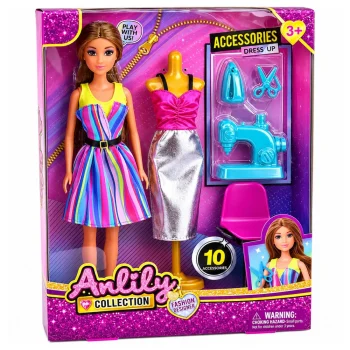 Anlily Clothes Designer Lutka Sa šivaćim Strojem, 30 Cm 5