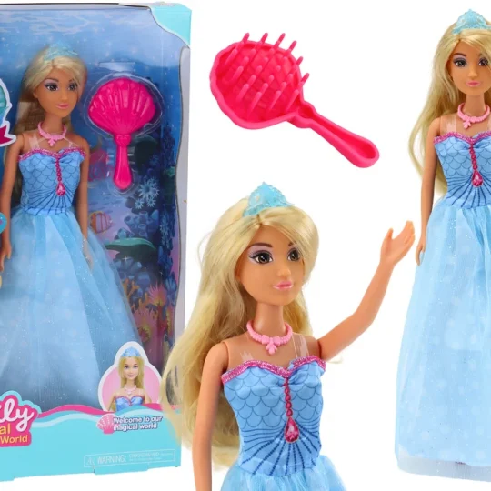 Anlily Sirena Princeza Plava Haljina Lutka Četka 1