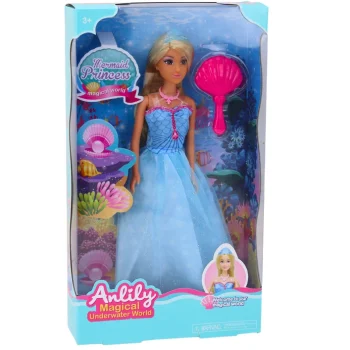 Anlily Sirena Princeza Plava Haljina Lutka Četka 3